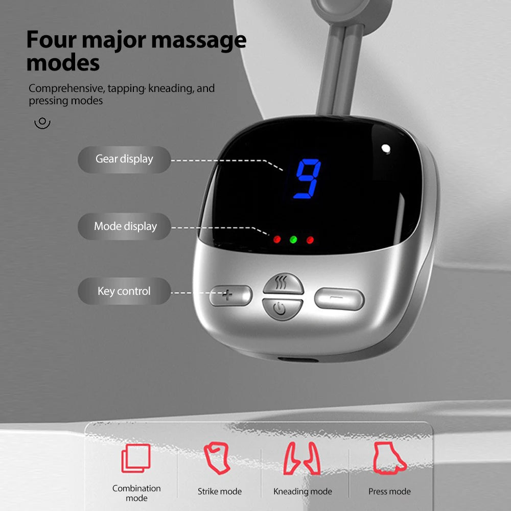 Mini Hanging Neck Massager Portable Muscle Stimulator Hot Compress Pulse Neck Massager Rechargeable Cervical Spine Massager