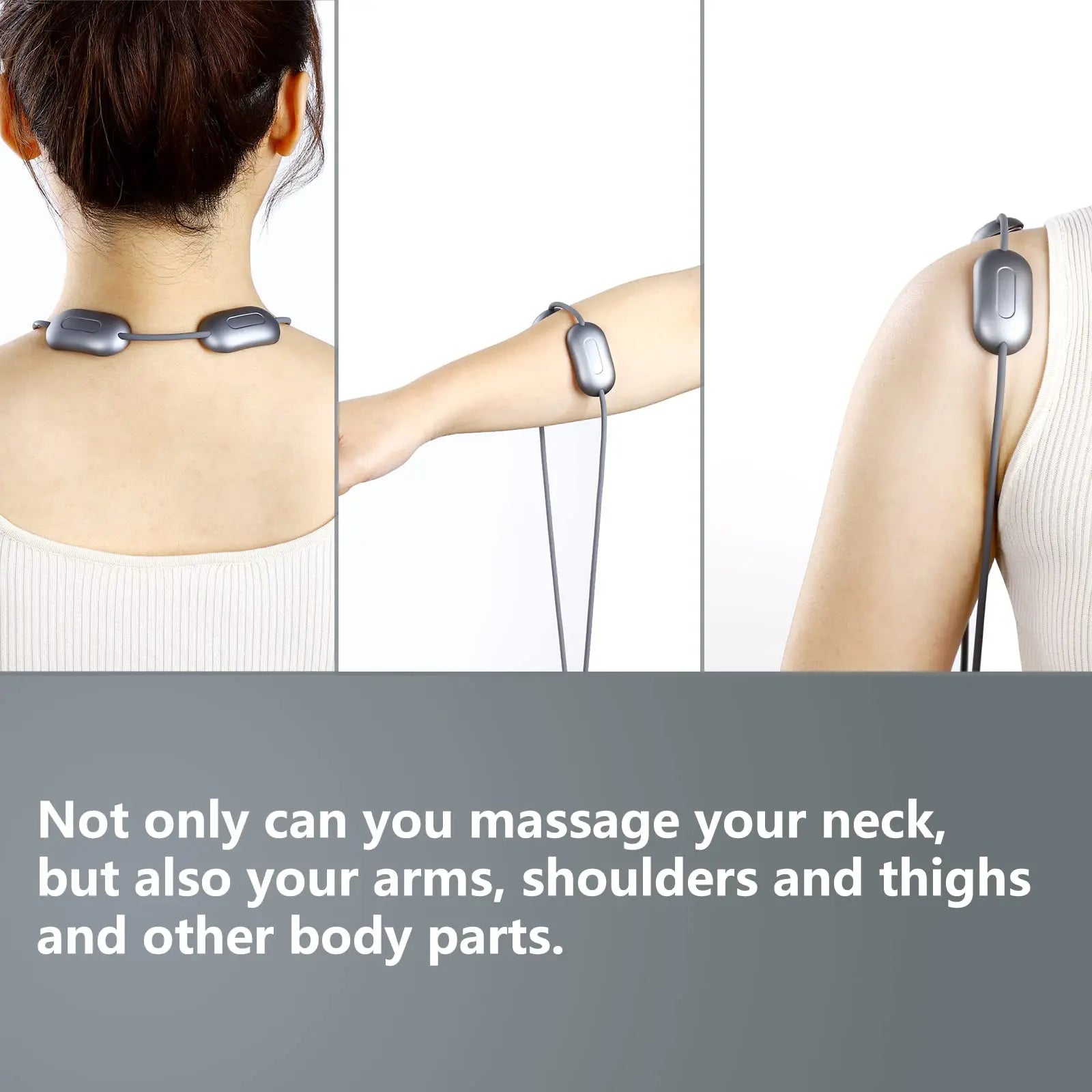 Mini Hanging Neck Massager Portable Muscle Stimulator Hot Compress Pulse Neck Massager Rechargeable Cervical Spine Massager
